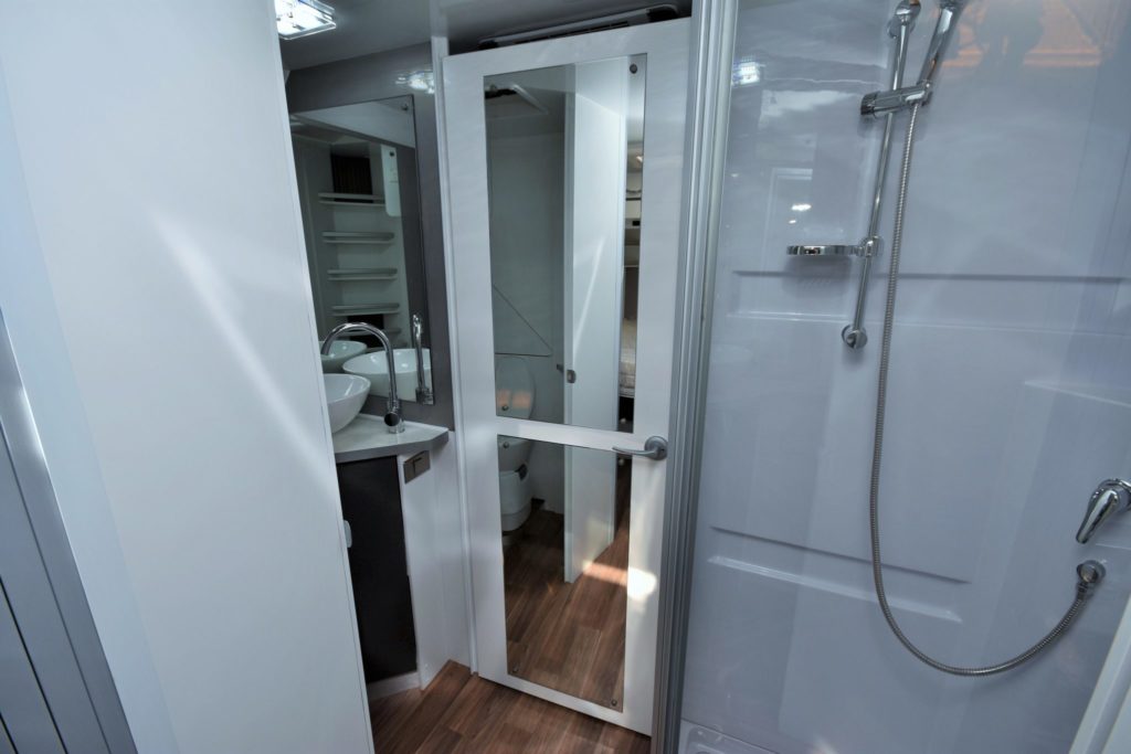 motorhome with shower and toilet